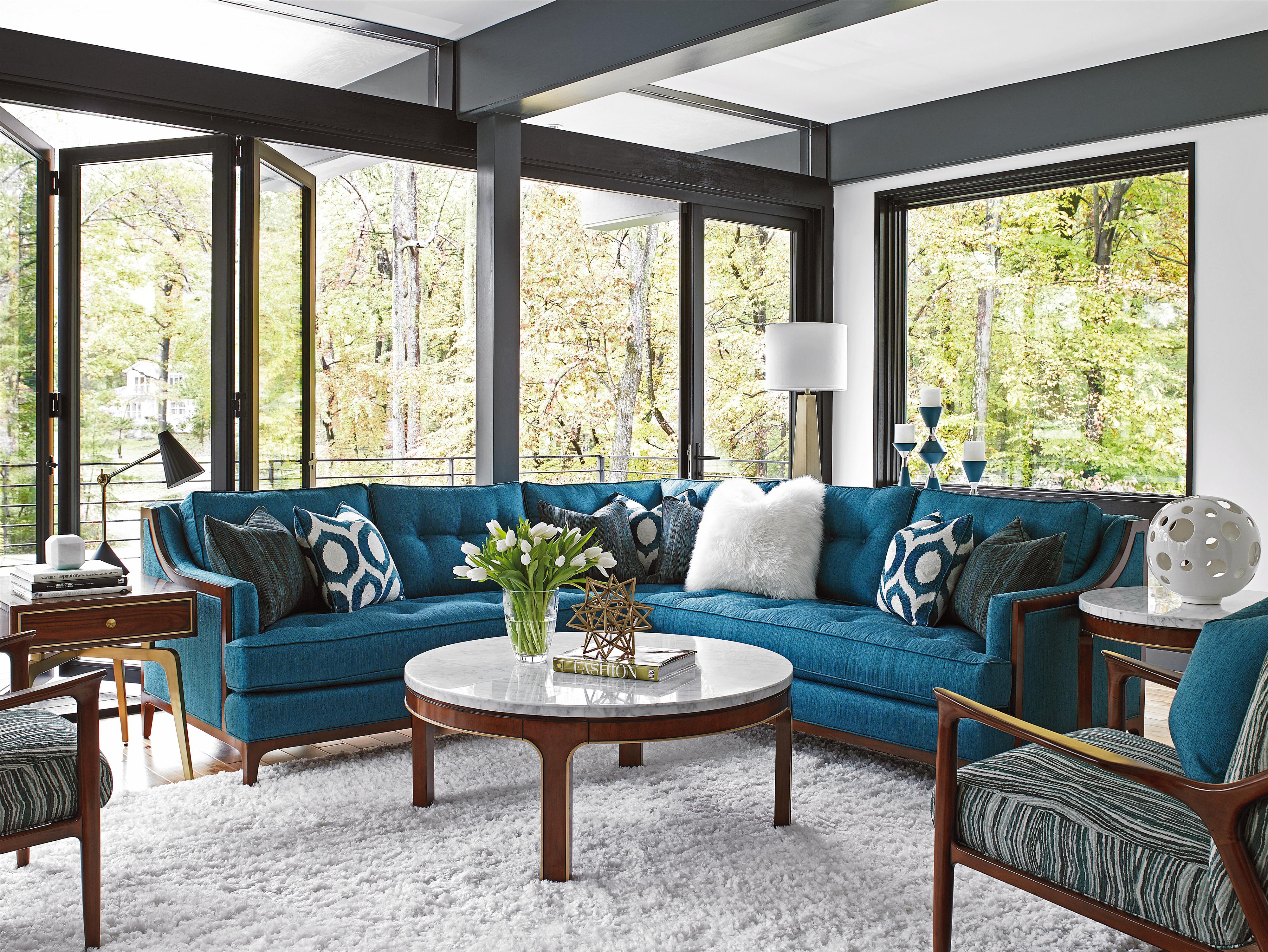 Lexington TAKE FIVE Barclay Corner Sectional Sofa with Tufting and